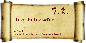 Tiszo Krisztofer névjegykártya